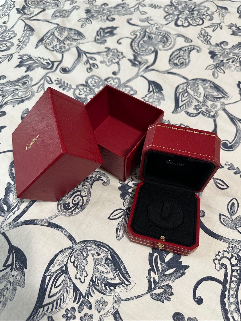 Cartier Red and Black Watch Jewelry Box